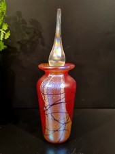 Laugharne Glass Iridescent Hand blown Perfume Bottle 15cm 