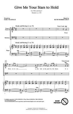 Give Me Your Stars to Hold TTB Sheet Music