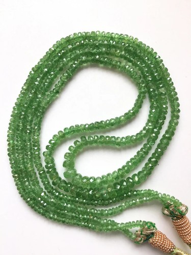Natural Tsavorite Faceted Beads 2 Strands Gemstone Necklace - Picture 7 of 10