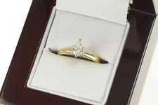 1.00Ct Pear Cut Solitaire Lab Created Diamond Engagement Ring 14K Yellow Gold FN