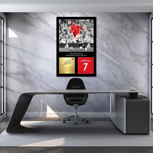 Cristiano Ronaldo Soccer Art Print Poster Framed Canvas Wall Art Decor Man Cave - Picture 9 of 11