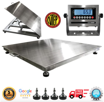OP-916SS-LT NTEP 4'x 4' Wash down Lift-Top Stainless Steel Floor Scale 1K Cap