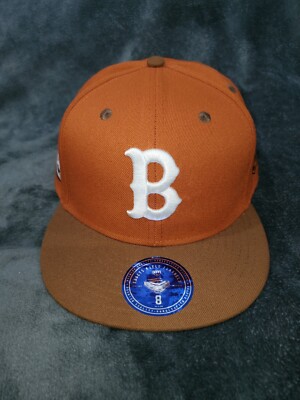 BROOKLYN ROYAL GIANTS NEGRO LEAGUE EBBETS FIELD BRICK BROWN FITTED HAT SZ 8 MENS