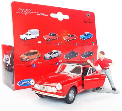 Welly NEX Germany 1:36 PEUGEOT 404 2-Door COUPÉ #Red Pull Back Model Car MIB!