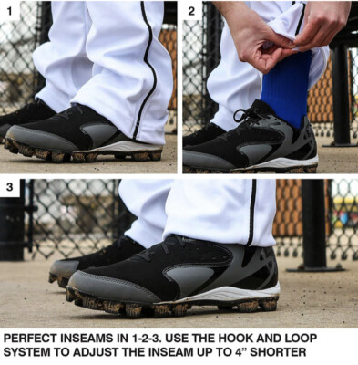 Champro Pantalon de baseball triple couronne pour garçons Pantalon de baseball ouvert avec insert latéral géométrique