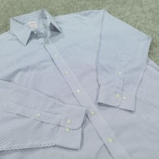 Brooks Brothers Dress Shirt Mens 17 4/5 Button Down Regula Fit Striped