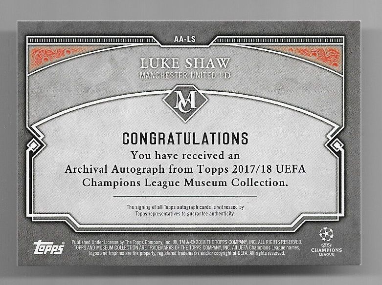2017-18 Topps Champions League Museum Autograph Auto Card