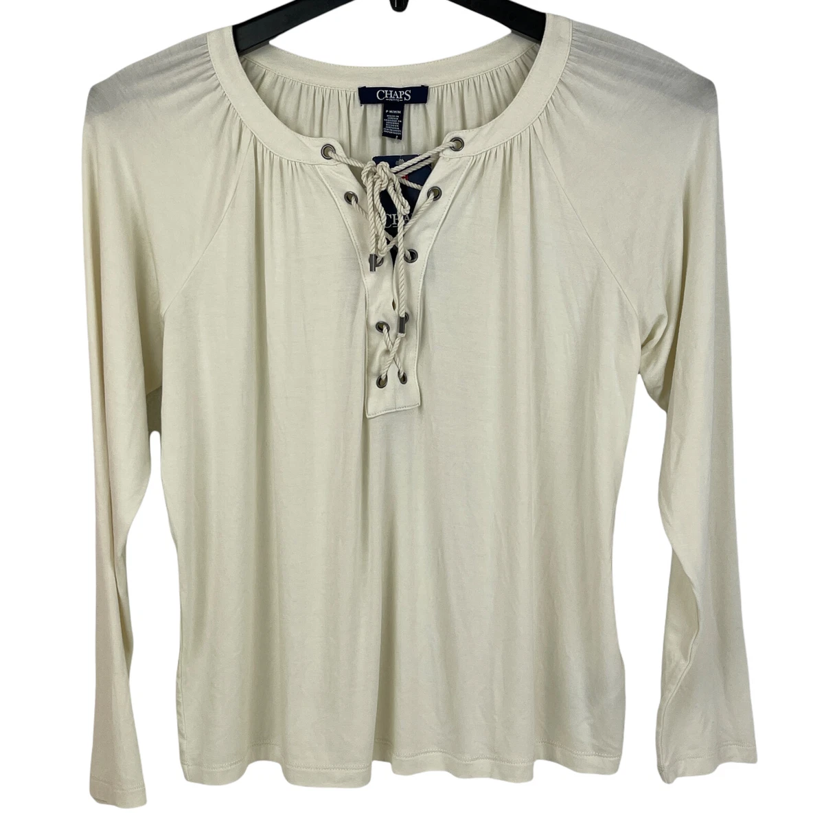 chaps petite tops