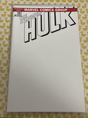 INCREDIBLE HULK #181 BLANK SKETCH VARIANT COVER facsimile 1st app ...