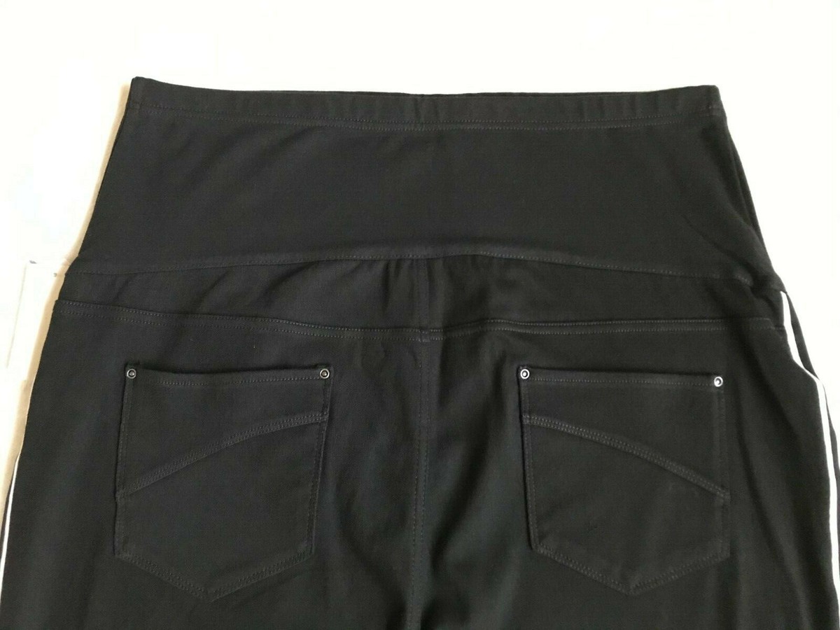 Jeggings De Maternité Time And Tru Noirs à Rayures Latérales - Taille XL/XG (16-18) - Neuf Avec Étiquettes