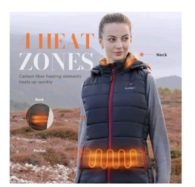 Beheizte Weste Für Damen Outdoor  Heizweste USB Aufladungen, mit 7,4V Batterie
