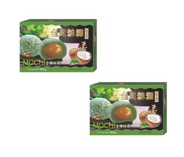Mochi Kokosnuss Pandan Doppelpack: 2 x 180g Reiskuchen 12 Mochis Kokos Coconut