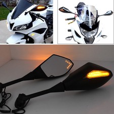 Gloss LED Turn Signal Rearview Mirrors For Suzuki GSX-R 600 GSXR 600 GSX-R 750