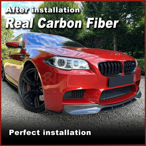 For BMW 5 Series F10 M5 Sedan 2012-16 REAL Carbon Front Bumper Lip Chin Spoiler - Bild 2 von 10
