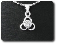 Diamant Cz AnhäNger 4 Mm WeißGold 18 K.