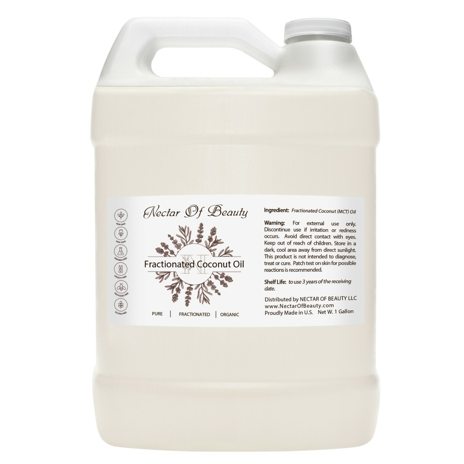 Organic 100% Pure Mct Unscented 8 Lb Bulk Cosmetic Diy Craft