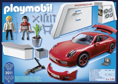 Playmobil 3911 Porsche 911 Carrera S with Lights & Workshop Sports