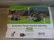 50 Amp Generator Cord 15FT and Power Inlet Box, Pre-Drilled 50 Amp Generator Inl