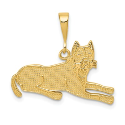 14 Karat Gelbgold Grube Bull Hund Charm Anhänger 0,91 Zoll