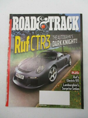ROAD & TRACK MAGAZINE DECEMBER 2008 RUF CTR3 ELECTRIC 911 CAR PORSCHE 911 GT2