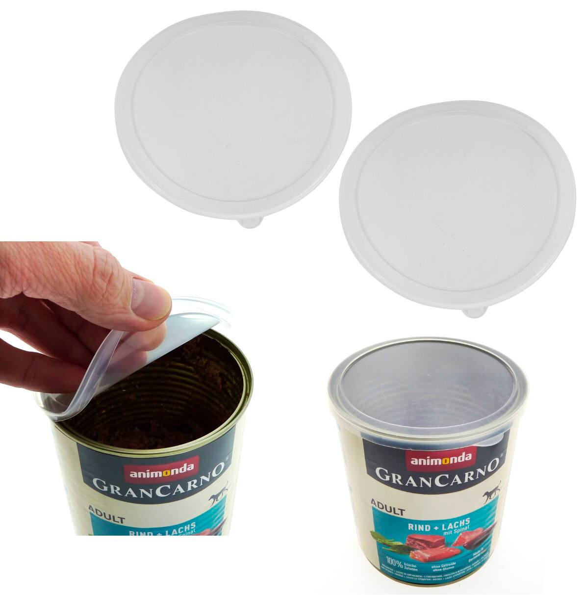 2 x COPERCHI LATTINE per 800 g LATTINE PER ALIMENTI cibo per...