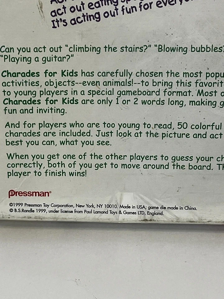 Vintage Charades for Kids by pressman 1999 Complete NIB - Image 3 of 4