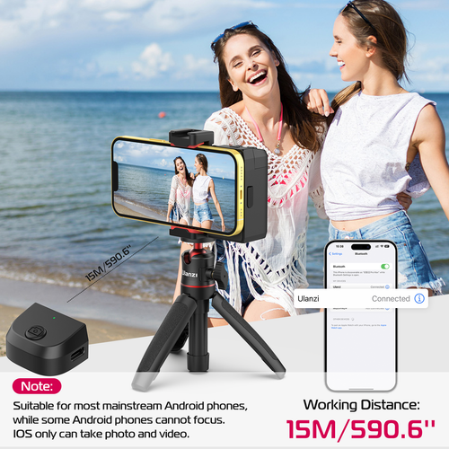 Ulanzi CG-02 Smartphone Caméra Obturateur Poignée Bluetooth avec Lumière de Remplissage - Photo 4 sur 8