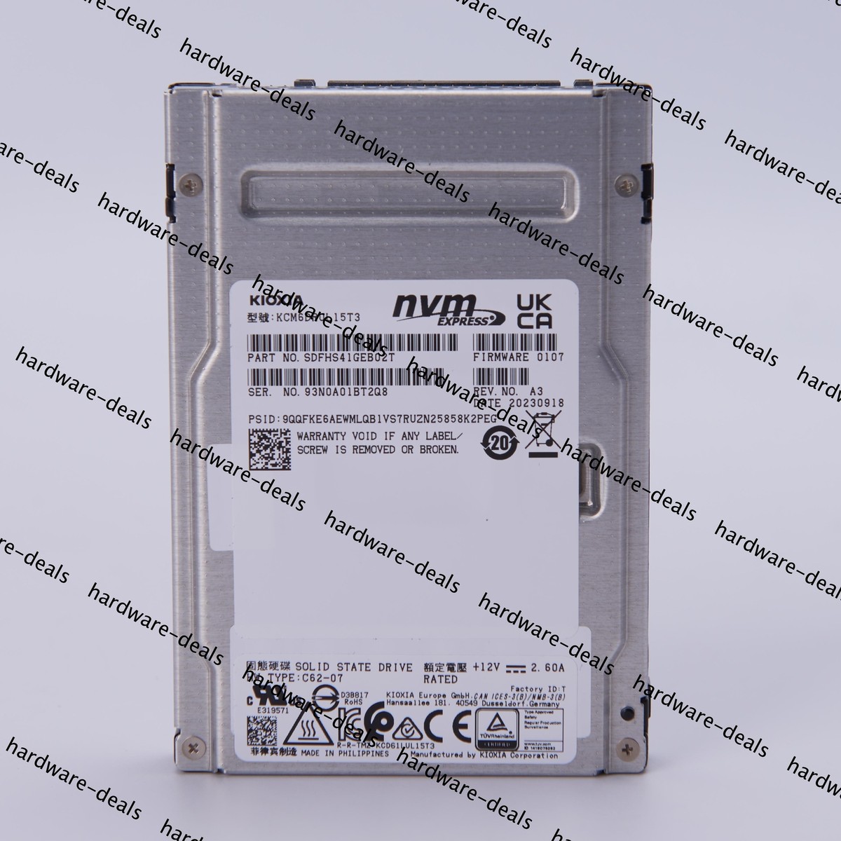 SSD Enterprise Kioxia CM6-V 3.2 TB U.3 PCIe 4.0 X4 NVMe - 2.5 Pollici