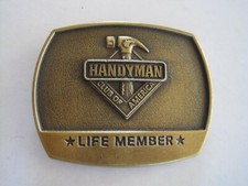 Handyman Club of America Belt Buckle Lifetime Member Brass Tone 1996