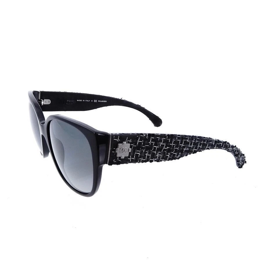 New CHANEL CH 5237 501/T3 56mm Black Tweed Sunglasses Italy | eBay