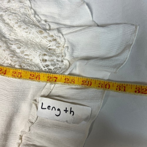 Mossimo Cold Shoulder Cottagecore Dress Lace Trim Ruffle Hem Casual White Size M - Picture 6 of 7