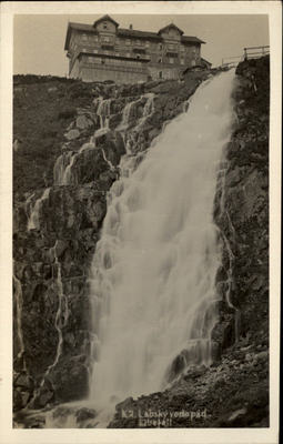 Labský vodopád Elbfall Tschechien 1930 Wasserfall Elbfallbaude Waterfall Falls