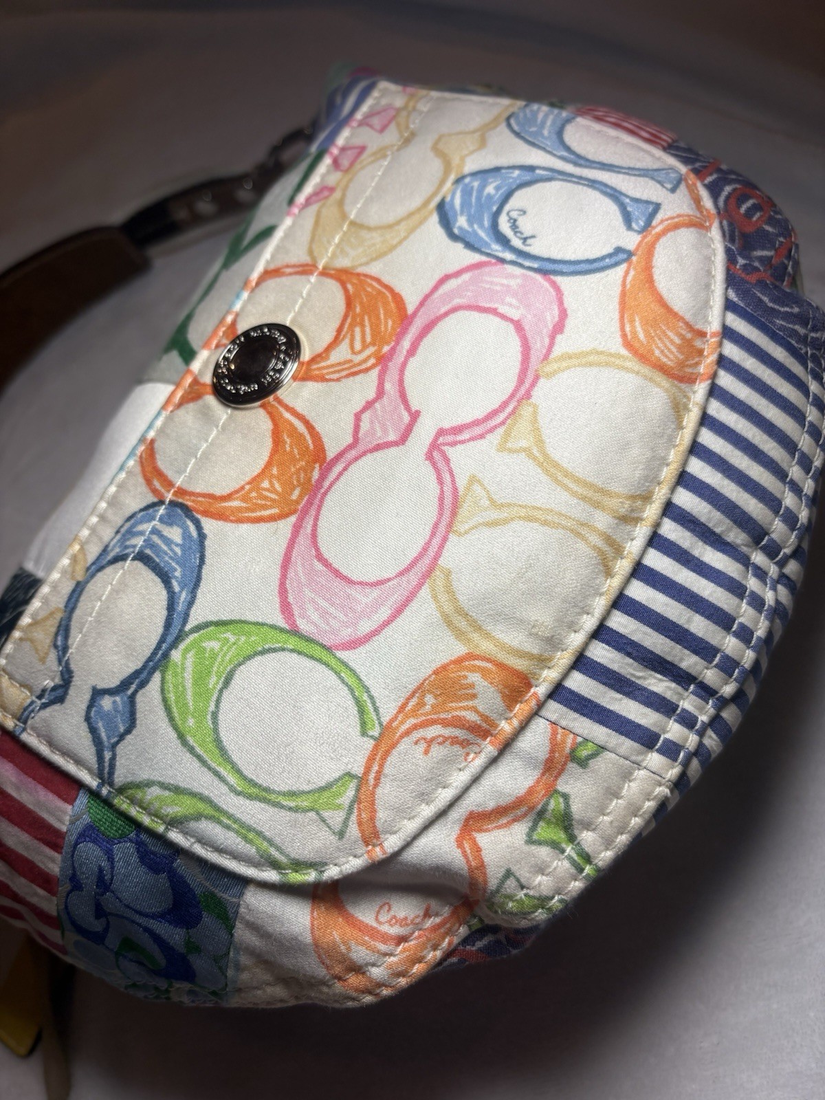 Y2K Coach Hampton Rainbow Patchwork Small Hobo Sh… - image 3