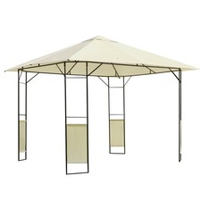 Outsunny Garden Gazebo Awning Tent Marquee Water Resistant Steel Cream 3mx3m