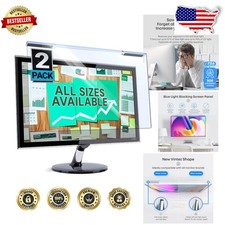 Easy Install 27" Monitor Screen Protector 2 Pack Blue Light Filter Eye Saver