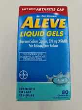 Aleve Liquid Gels Easy Open Arthritis Cap Naproxen Sodium Pain Reliever 80 Count
