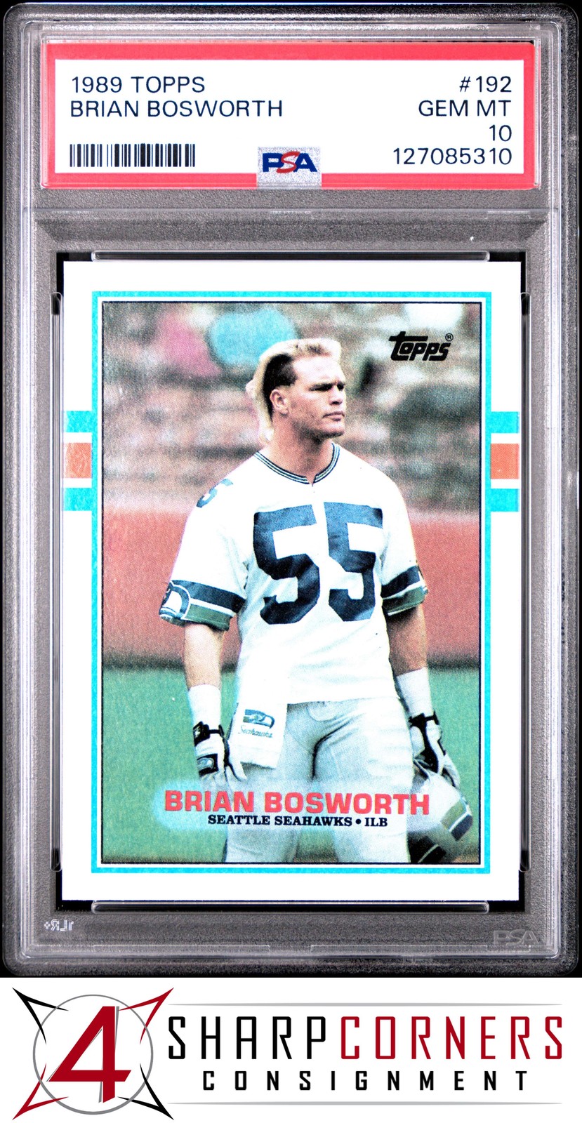 1989 TOPPS #192 BRIAN BOSWORTH SEAHAWKS PSA 10