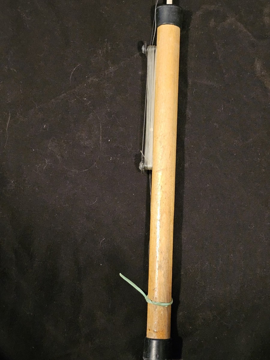 Pair Vintage Wooden Ice Fishing Rods Primitive Jigging Sticks