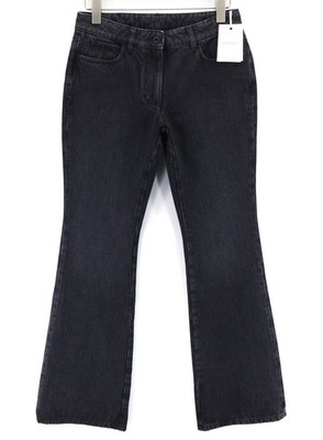 OFF-WHITE Damen Jeans W28 Schwarz Slim Flare Vintage Pure Cotton Denim Freizeit *
