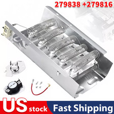 279838  279816 Dryer Heating Element and Thermostat Combo Pack fit Whirlpool US