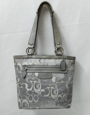 バッグ Coach Legacy Penelope Leather Tote Bag Coach Penelope Gray Canvas Leather Trim Double Handles Tote Bag | eBay