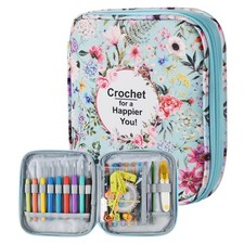 Crochet Hook Case,Portable Zipper Storage Organizer Bag for Crochet Hooks, Kn...