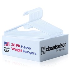 Ultra Heavy Duty Plastic Hangers, Made in USA, White Heavy Weight Hanger, 28