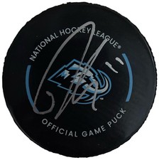 Dylan Guenther Utah Mammoth Signed Official Game Puck COA TARIFF FREE