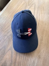 Under Armour America/USA UA Freedom Fitted Hat Worn Once. Kids Pro Fit M/L