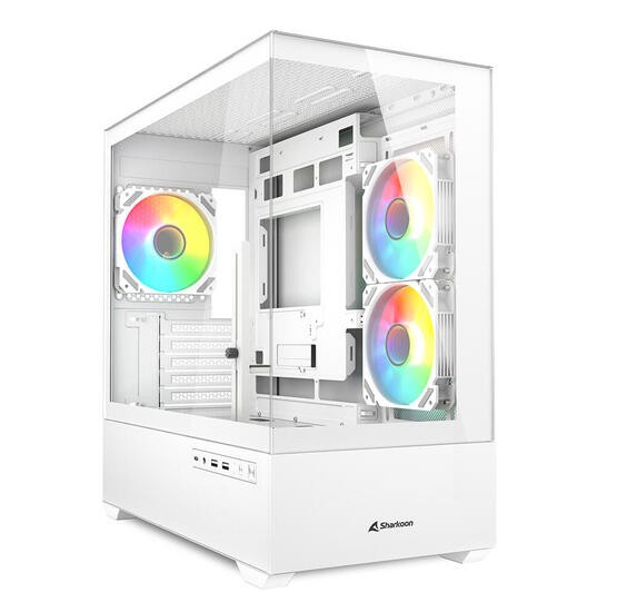 Sharkoon PC Gehäuse MK6 RGB White Micro-ATX weiß