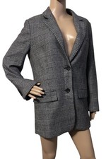 Everlane Women's Oversized Glen Plaid Wool Blazer Size 6 Corpcore Career Office