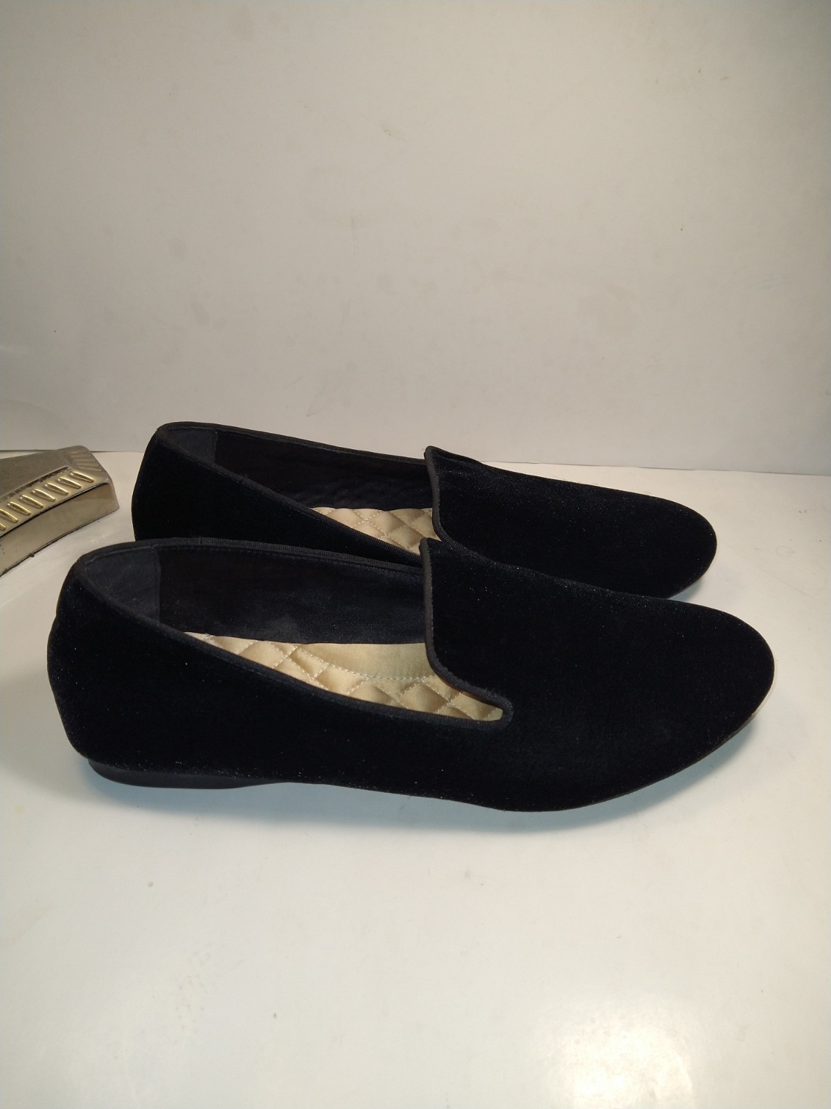 Birdies The Starling Black Velvet Slippers Loafers Women's sz 10