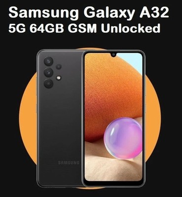 Samsung Galaxy A32 5G 64GB 6.5in LTE Black SM-A326 (GSM Factory Unlocked)