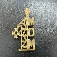 Yellow Gold 14k Pendant Charm 1 MOM Mother's Day Number Family Theme